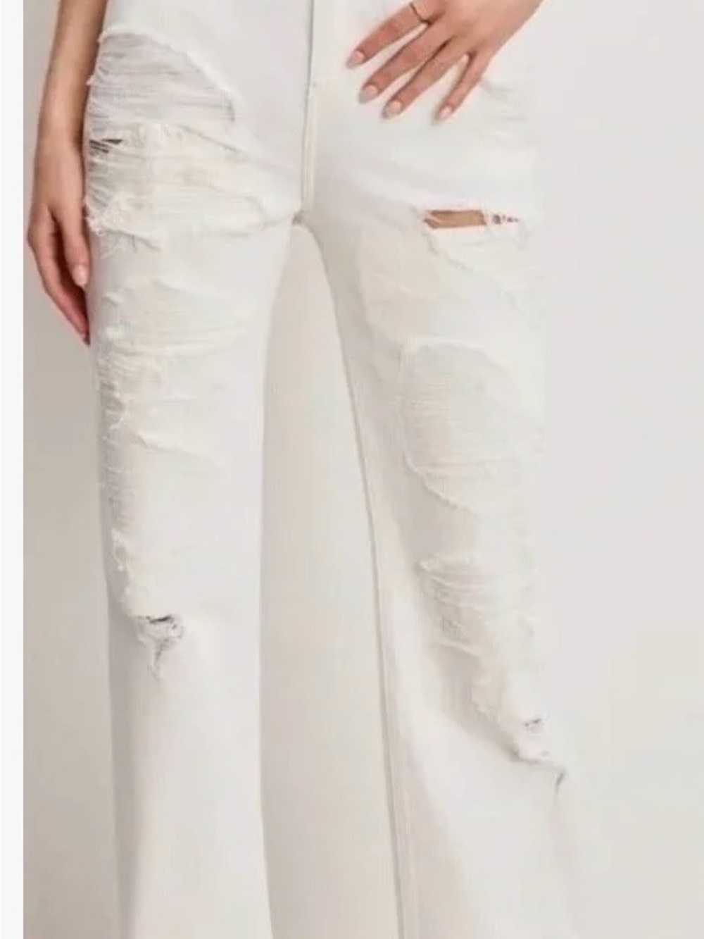 Good American Khloé Jean Cloud White Super High Rise Straight Size 8/29 NWT